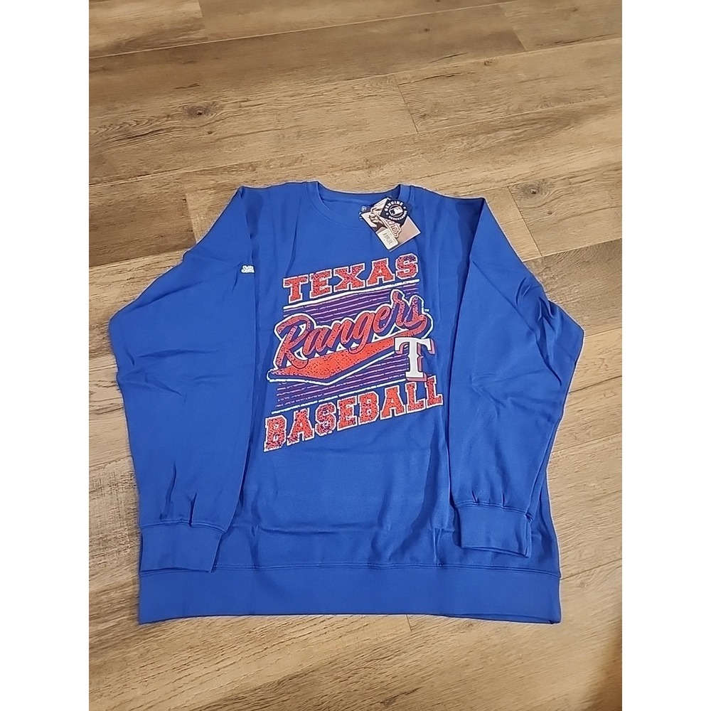 Men's Stitches Royal Texas Rangers Lightweight XL Crew Sweatshirt